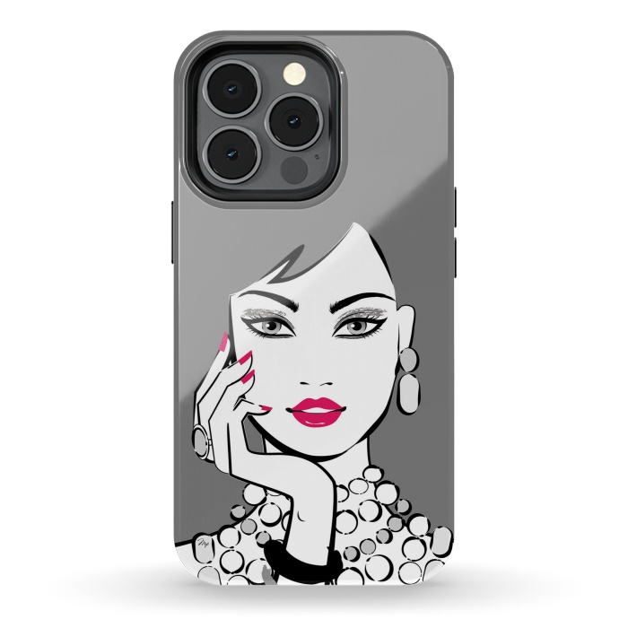 iPhone 13 pro StrongFit Elegant Gray Lady by Martina