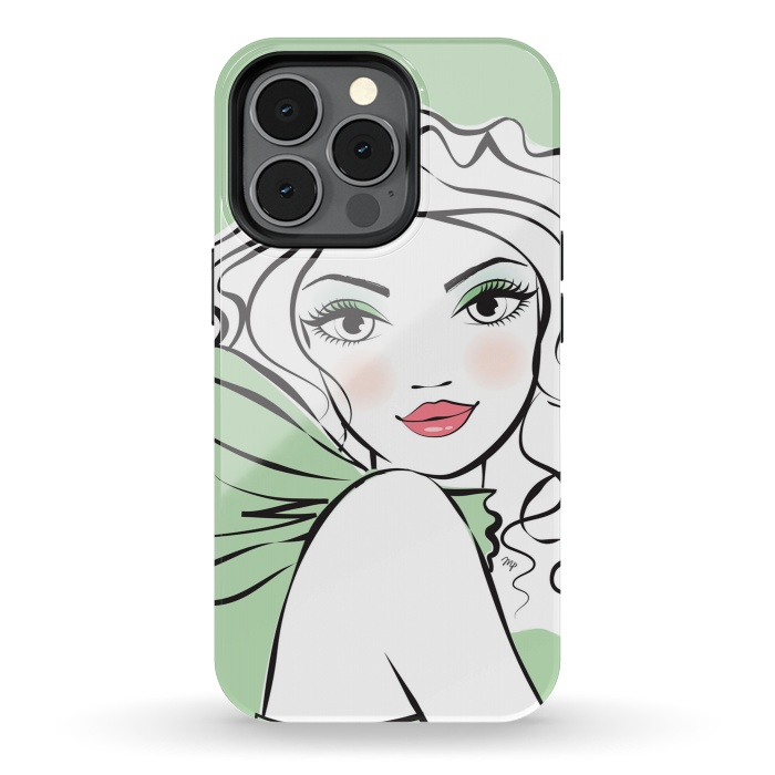 iPhone 13 pro StrongFit Green Girl by Martina