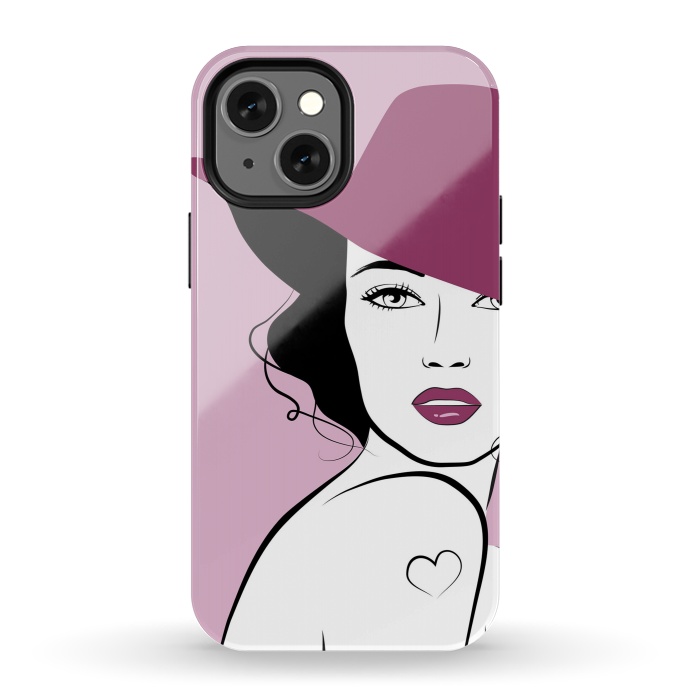iPhone 13 mini StrongFit Woman in a hat by Martina
