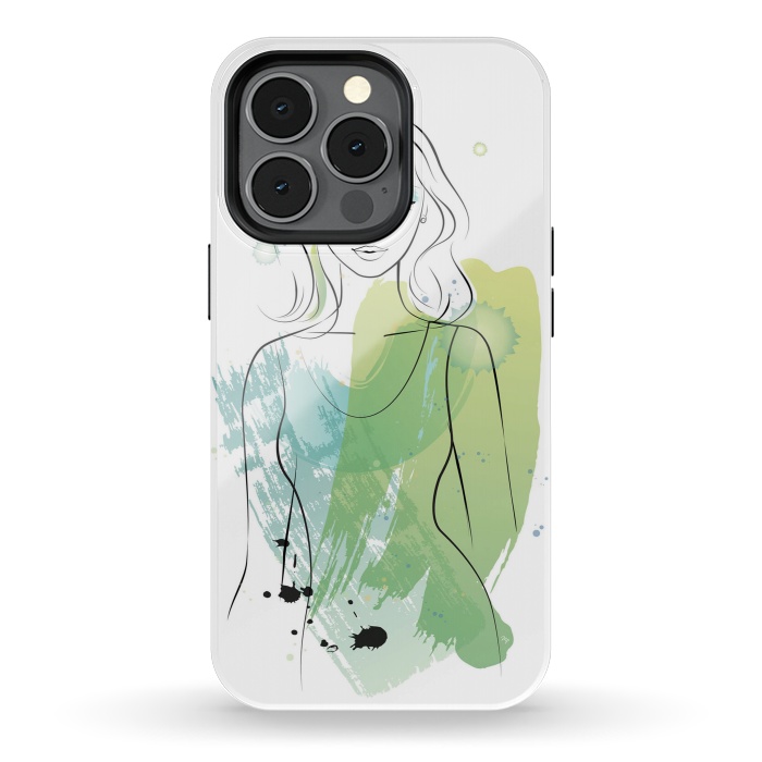 iPhone 13 pro StrongFit Watercolour girl by Martina