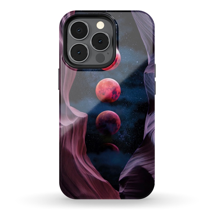 iPhone 13 pro StrongFit Grand Canyon with Space & Bloody Moon - Collage V by Art Design Works