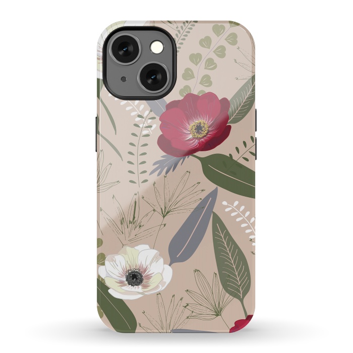 iPhone 13 StrongFit Anemones Pattern by Anis Illustration
