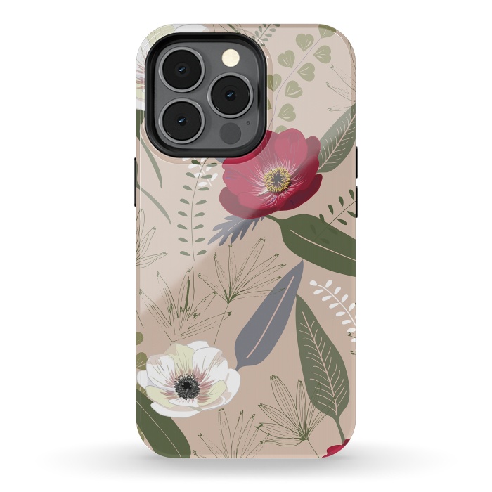 iPhone 13 pro StrongFit Anemones Pattern by Anis Illustration
