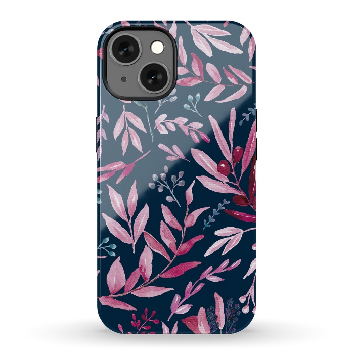 iPhone 13 StrongFit Eucalyptus blue and pink by Anis Illustration