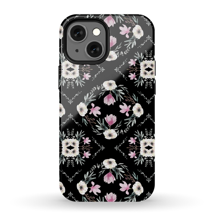 iPhone 13 mini StrongFit Floral Tiles by Anis Illustration