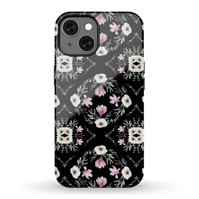 iPhone 13 StrongFit Floral Tiles by Anis Illustration