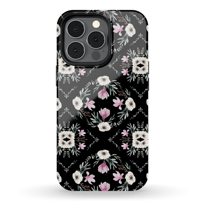 iPhone 13 pro StrongFit Floral Tiles by Anis Illustration