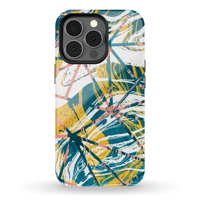 iPhone 13 pro StrongFit Abstract Marble Waves Pattern by Art Design Works