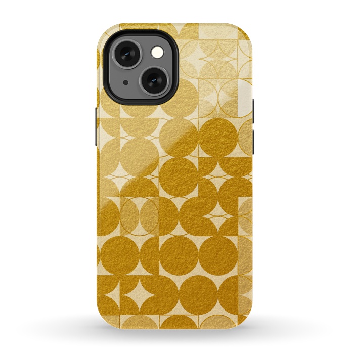 iPhone 13 mini StrongFit Mid Century Gold Geometric by Art Design Works
