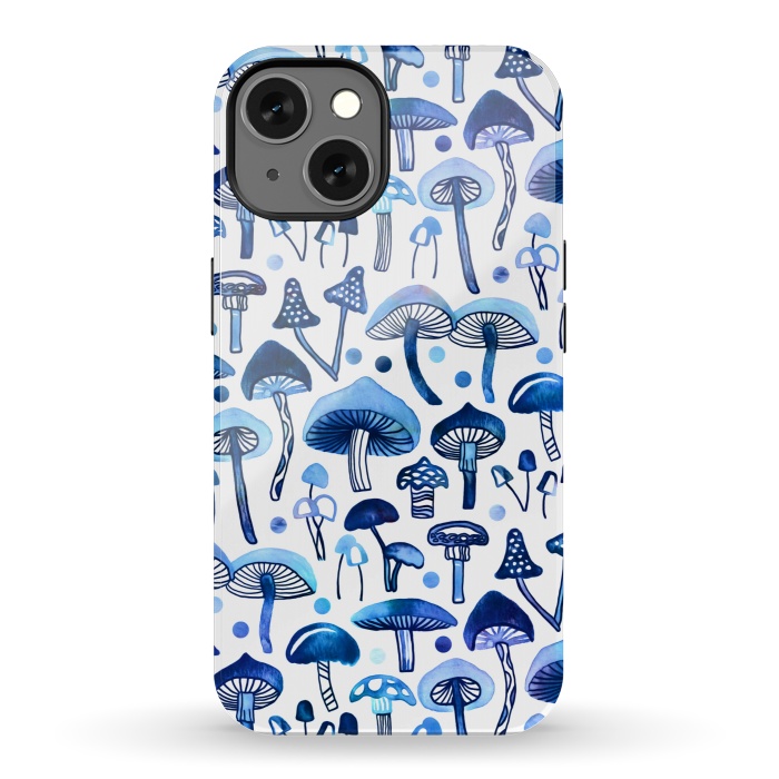 iPhone 13 StrongFit Blue Mushrooms by Tigatiga