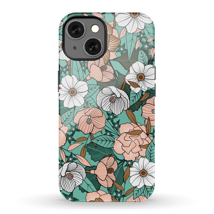 iPhone 13 StrongFit Rusted Blush Garden by gingerlique