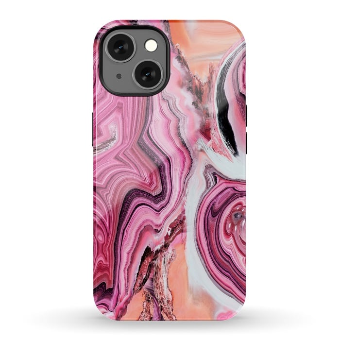 iPhone 13 StrongFit Pop pink liquid marble por Oana 