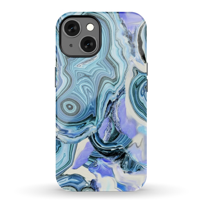 iPhone 13 StrongFit Blue purple liquid marble por Oana 