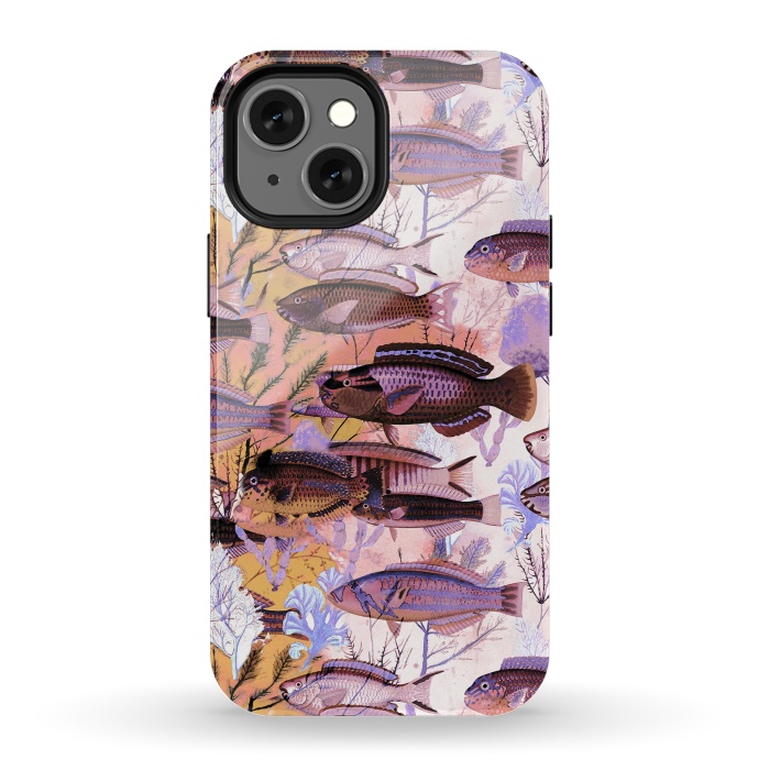 iPhone 13 mini StrongFit Watercolor coral reef by Oana 
