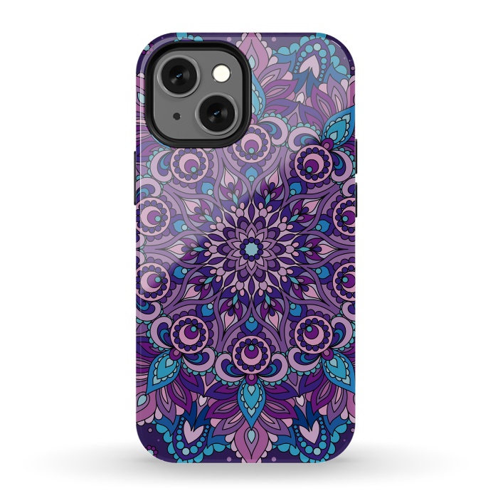 iPhone 13 mini StrongFit Purple Mandala 87 by ArtsCase