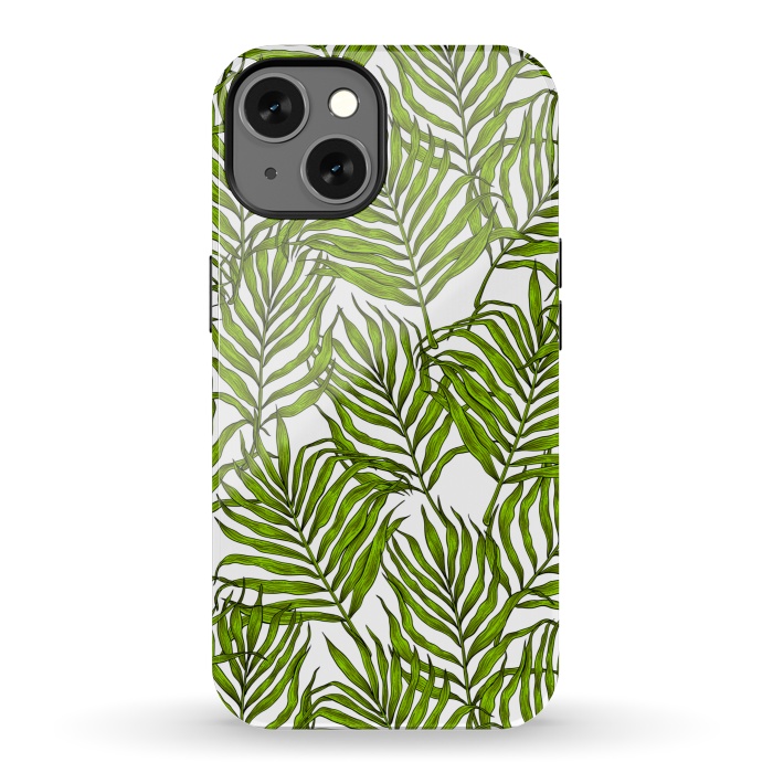 iPhone 13 StrongFit Palm leaves on white by Katerina Kirilova