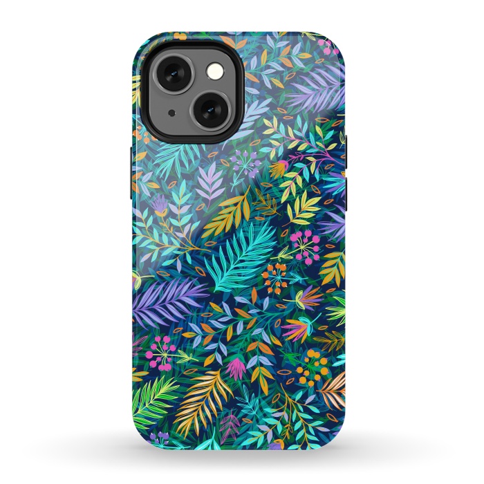 iPhone 13 mini StrongFit Flowers In Cold Colors by ArtsCase