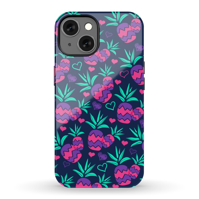 iPhone 13 StrongFit Pineapples In Neon by ArtsCase