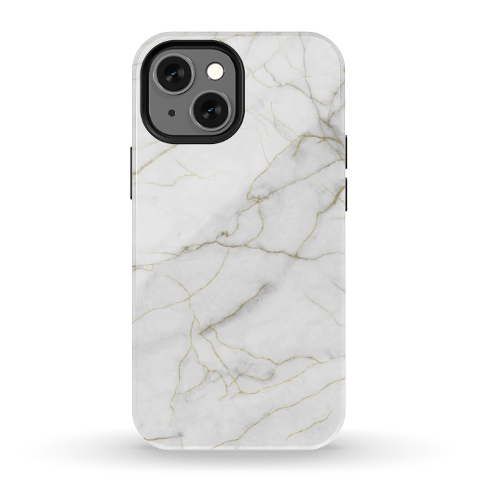 iPhone 13 mini StrongFit White and gold marble by Jms