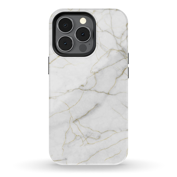 iPhone 13 pro StrongFit White and gold marble by Jms