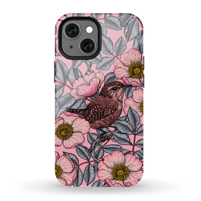 iPhone 13 mini StrongFit Wrens in the roses by Katerina Kirilova