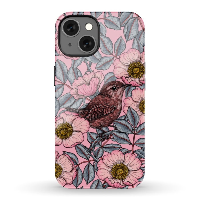 iPhone 13 StrongFit Wrens in the roses by Katerina Kirilova