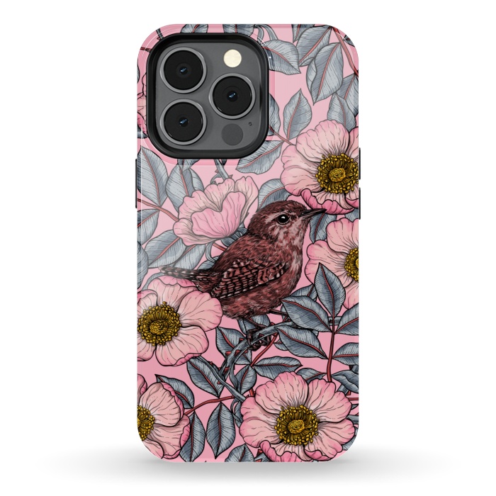 iPhone 13 pro StrongFit Wrens in the roses by Katerina Kirilova