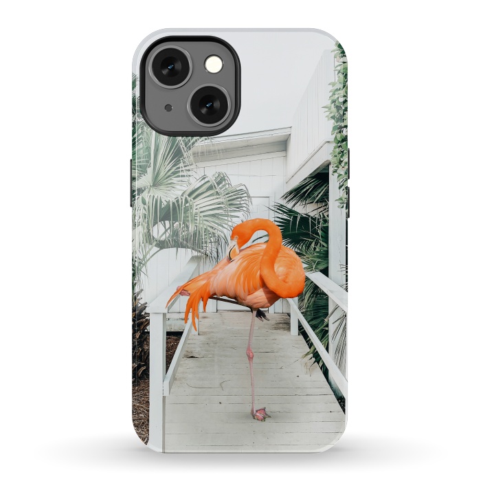 iPhone 13 StrongFit Flamingo Beach House by Uma Prabhakar Gokhale
