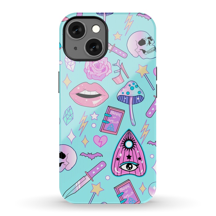 iPhone 13 StrongFit Girly Pastel Goth Witchy Kawaii Pattern by Luna Elizabeth Art