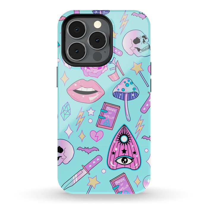 iPhone 13 pro StrongFit Girly Pastel Goth Witchy Kawaii Pattern by Luna Elizabeth Art