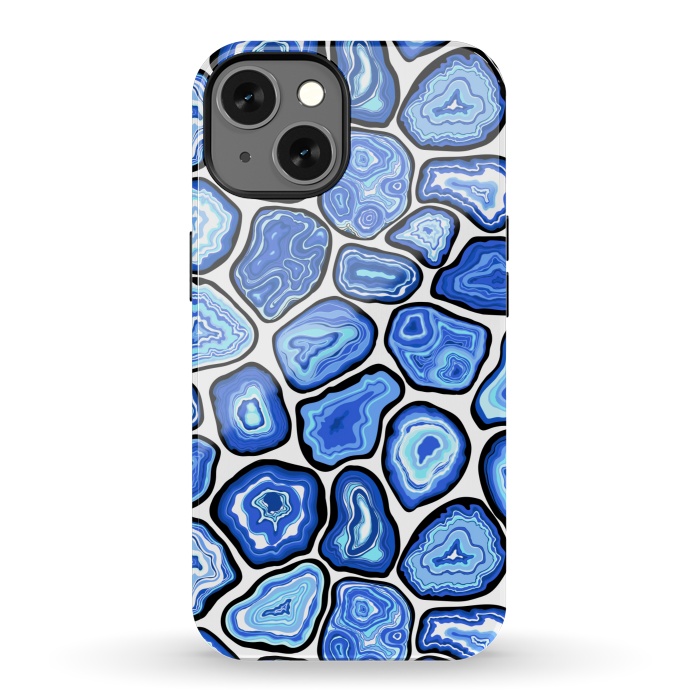 iPhone 13 StrongFit Blue agate slices by Katerina Kirilova