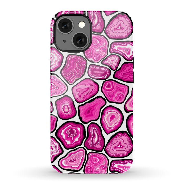 iPhone 13 StrongFit Pink agate slices by Katerina Kirilova