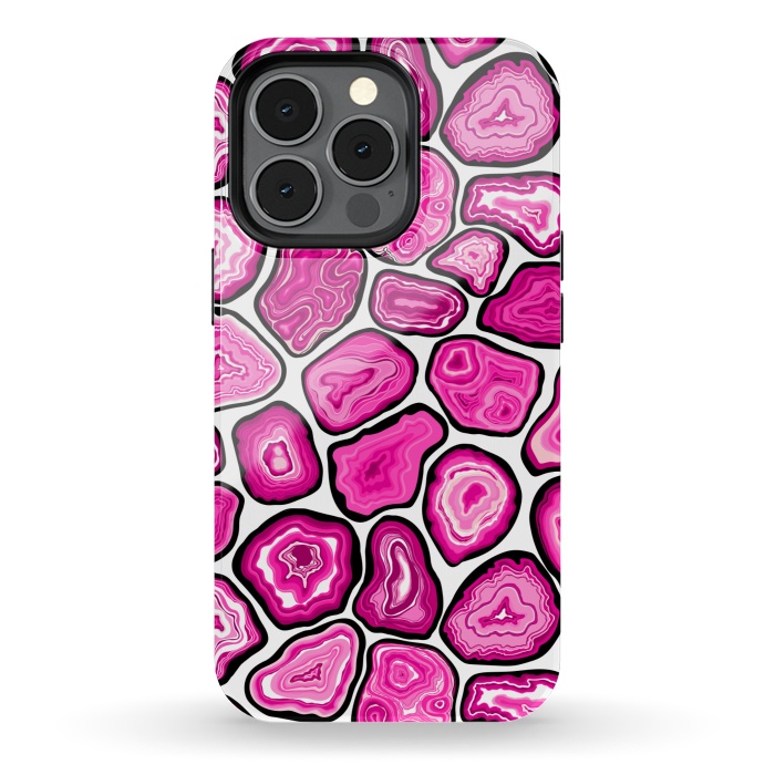 iPhone 13 pro StrongFit Pink agate slices by Katerina Kirilova