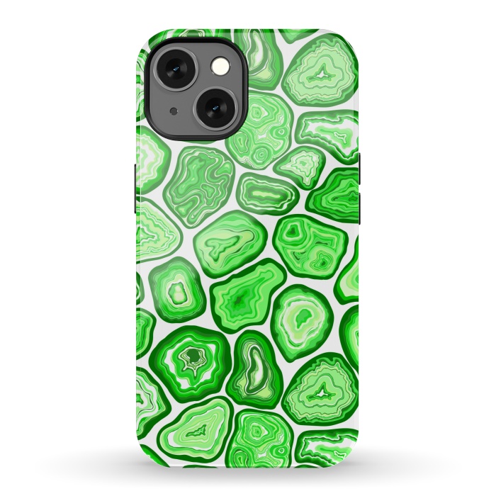 iPhone 13 StrongFit Green agate pattern by Katerina Kirilova