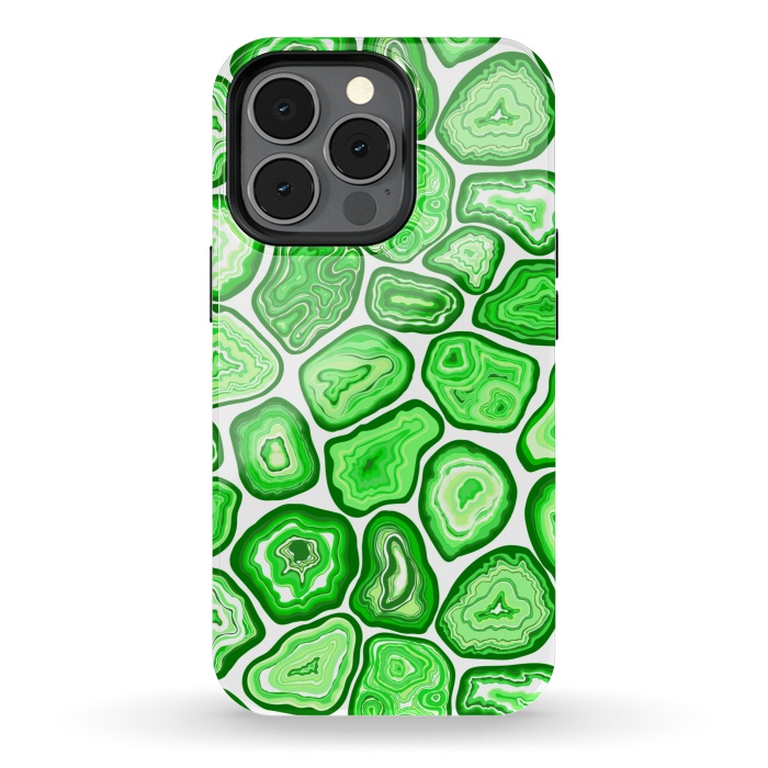 iPhone 13 pro StrongFit Green agate pattern by Katerina Kirilova