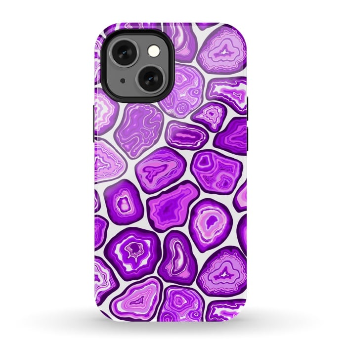 iPhone 13 mini StrongFit Purple agate slices by Katerina Kirilova