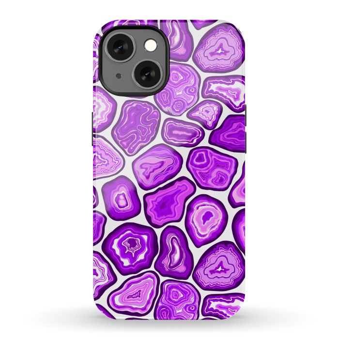 iPhone 13 StrongFit Purple agate slices by Katerina Kirilova