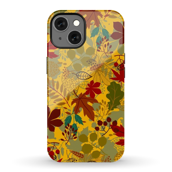 iPhone 13 StrongFit Leaves In Earth Tones Fall by ArtsCase