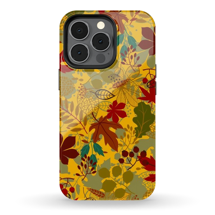 iPhone 13 pro StrongFit Leaves In Earth Tones Fall by ArtsCase