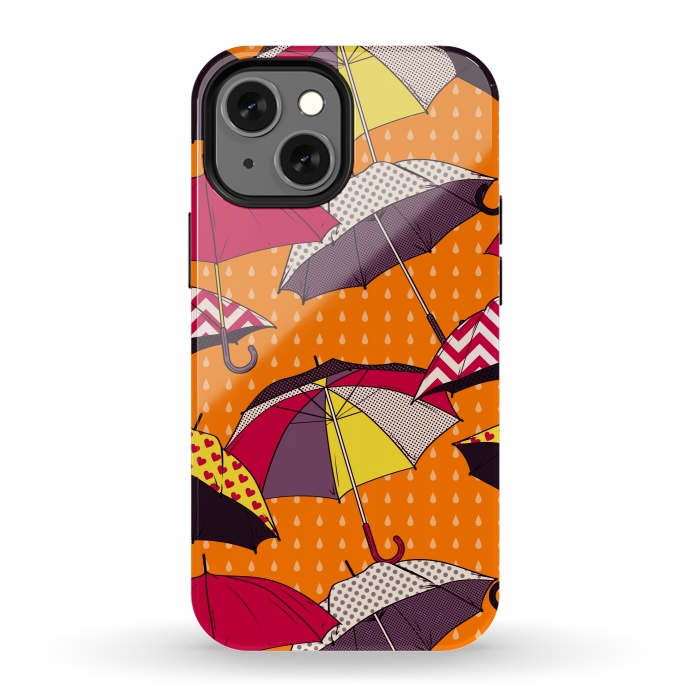 iPhone 13 mini StrongFit Beautiful Umbrellas For Autumn by ArtsCase