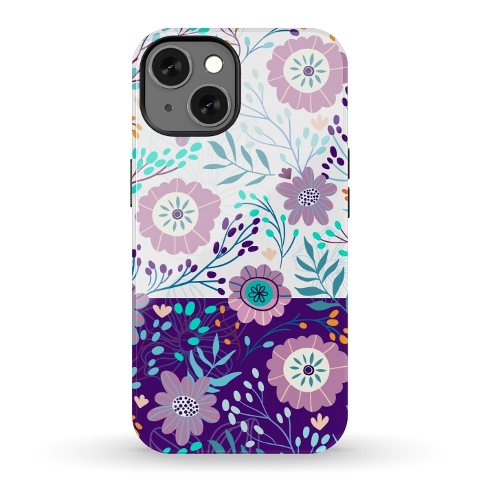 iPhone 13 StrongFit Happy Purple Flowers For Summer by ArtsCase