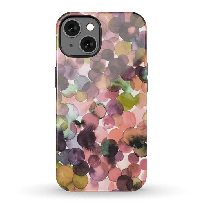 iPhone 13 StrongFit Overlapped Watercolor Pale Dots by Ninola Design