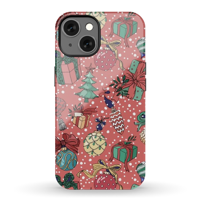 iPhone 13 StrongFit Snow Falls And Presents At Christmas by ArtsCase