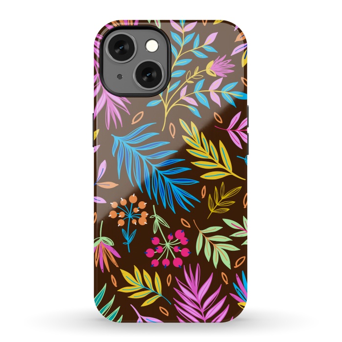 iPhone 13 StrongFit MULTICOLOUR LEAF PATTERN by MALLIKA
