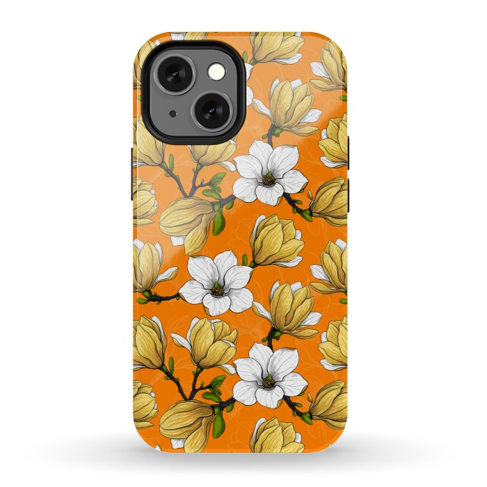 iPhone 13 mini StrongFit Magnolia garden orange by Katerina Kirilova