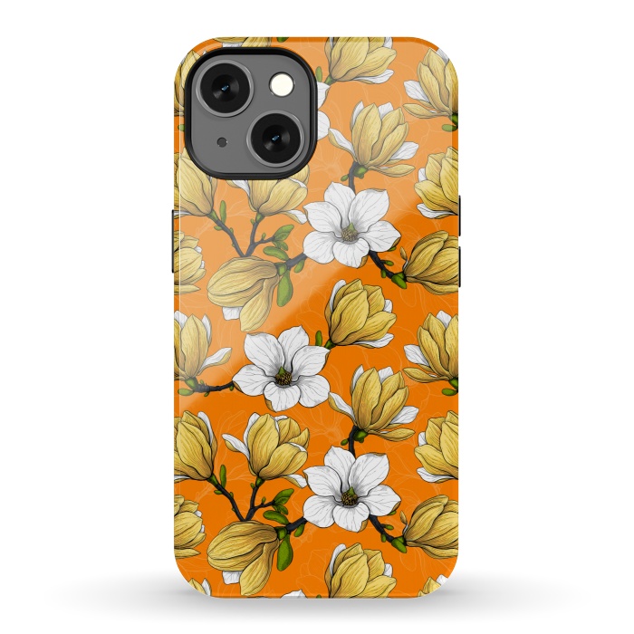 iPhone 13 StrongFit Magnolia garden orange by Katerina Kirilova
