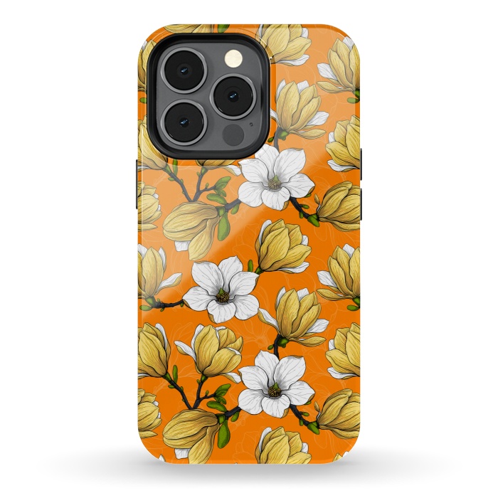 iPhone 13 pro StrongFit Magnolia garden orange by Katerina Kirilova