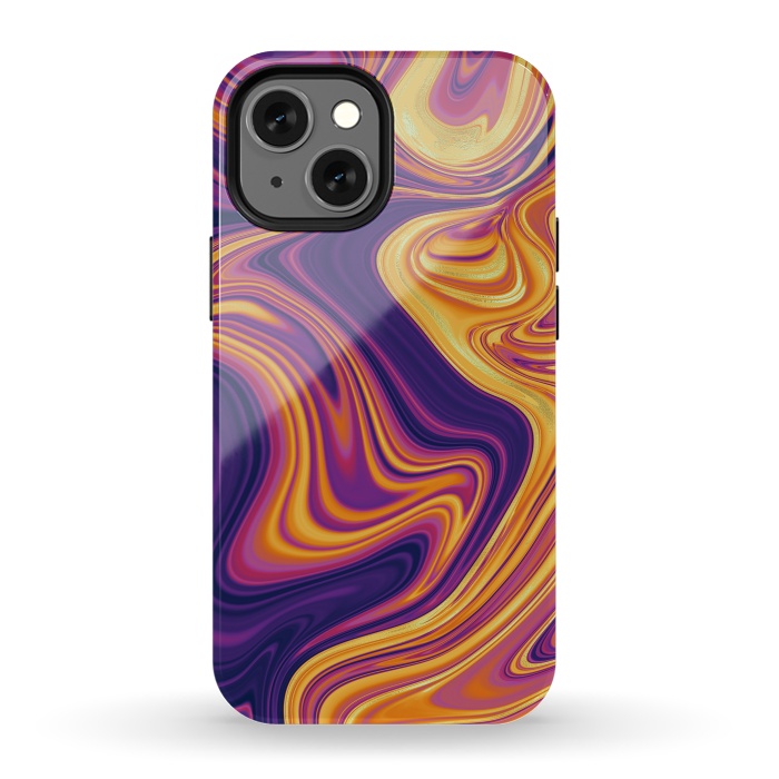 iPhone 13 mini StrongFit Fluid marbling with Swirls by ArtsCase