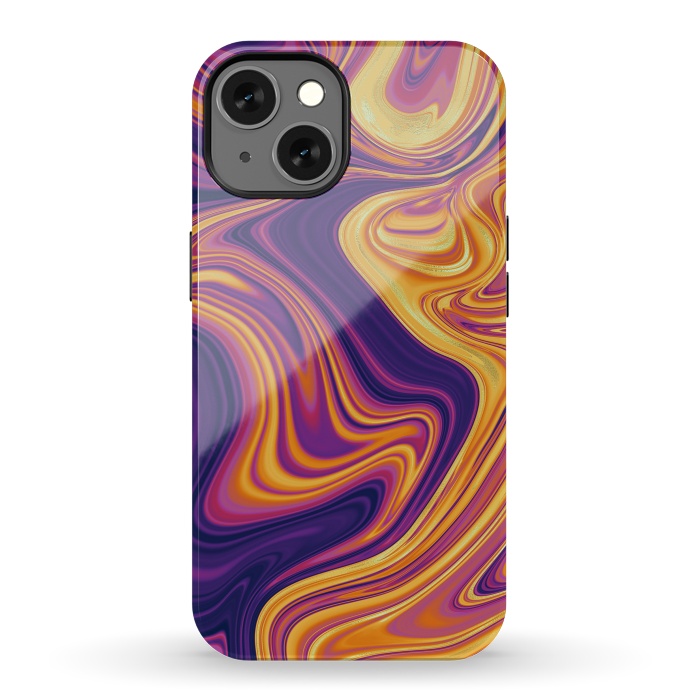 iPhone 13 StrongFit Fluid marbling with Swirls by ArtsCase