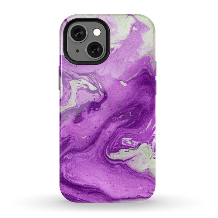 iPhone 13 mini StrongFit Hand painted marble design Violet and beige by ArtsCase